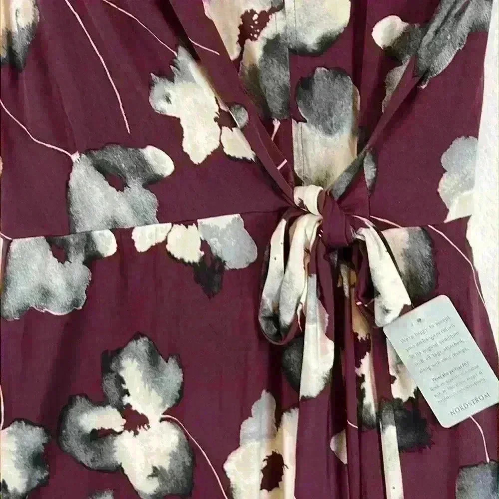 London Times Women’s Dress Size 14 Purple /Grays Floral Midi NWOT - Picture 4 of 9